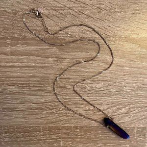 Purple holographic crystal necklace